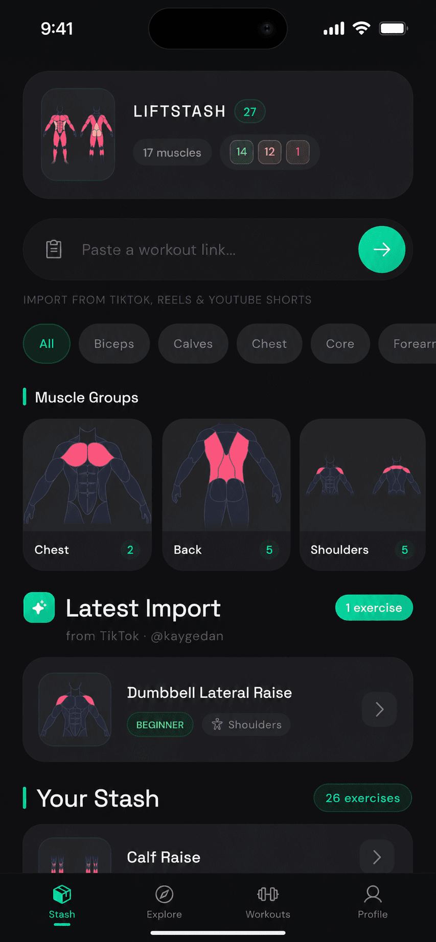 Liftstash app screenshot